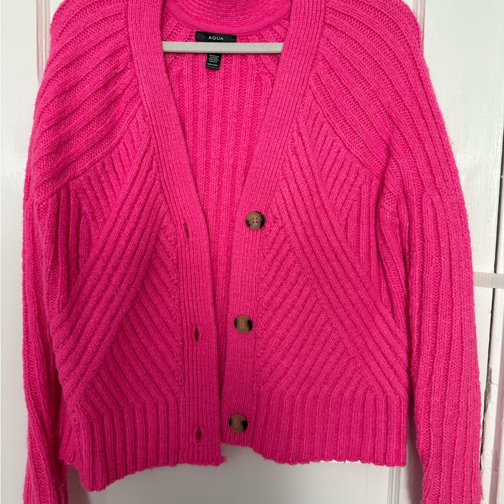 Aqua Women's Vibrant Pink Cardigan